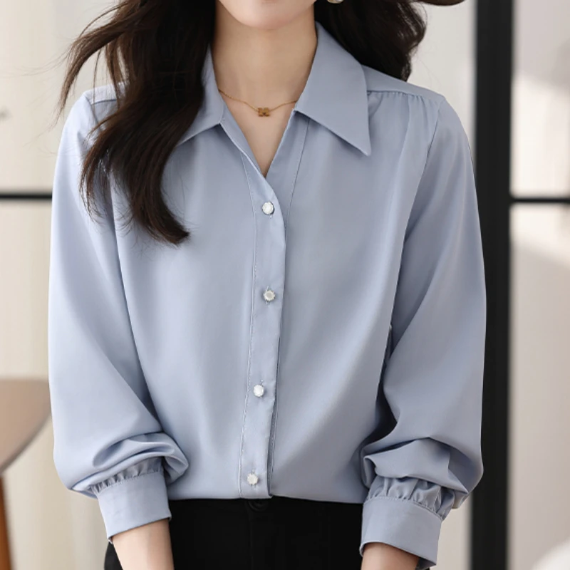 

Fashion Chiffon Blouses for Women Clothing Female Blusas Mujer Long Sleeves Tops Elegant Solid Button Office Ladies Dropshipping