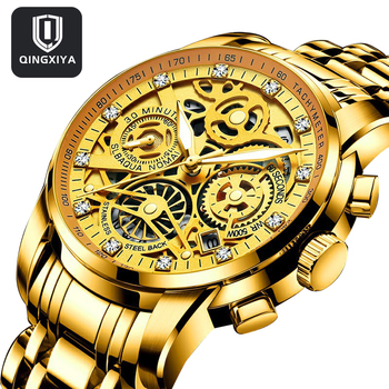 QINGXIYA Tourbillon Mens Watches Top Brand Luxury Business Fashion Watch For Men Sport Waterproof Quartz Clock Relogio Masculino-37300