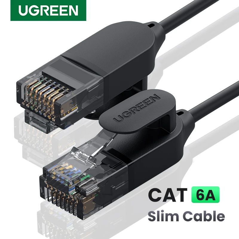 Фото Ethernet-кабель UGREEN Cat 6A, сетевой кабель 10 Гбит/с, 4 витые пары, патч-корд, Интернет, UTP Lan кабель Ethernet RJ45 для ПК №1