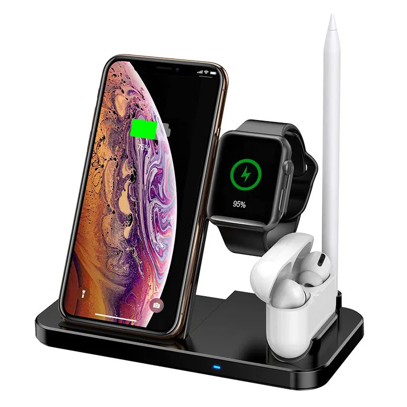 

Wireless Charging Station for Apple Products, 4 in 1 Charger with Qi-Certified 15W Charging Dock for Multiple Devices
