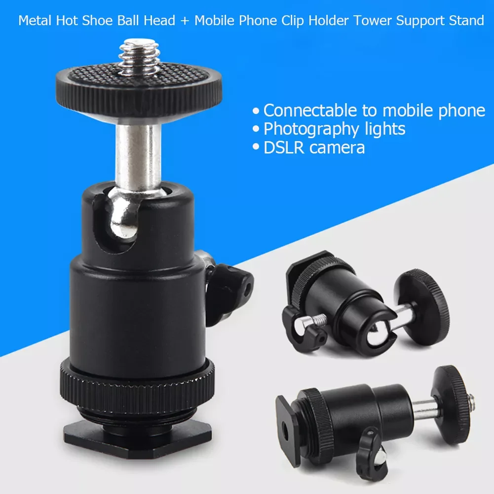 

Universal Moblie Phone Clip Bracket Holder Mount 1/4 Screw Hot Shoe Phone Clip Tripod Monopod Stand for iPhone