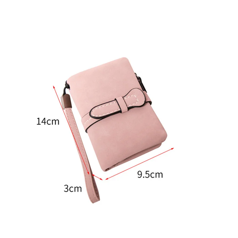 New Women's PU Leather Matte Wallet Female Folding Small Coin Purse Credit Card Holder Fashion Portable Clutch Ladies Money Bag