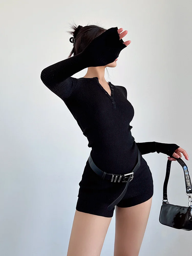 Трикотажный Женский комплект womпорайзера для девушек новинка весны топ с