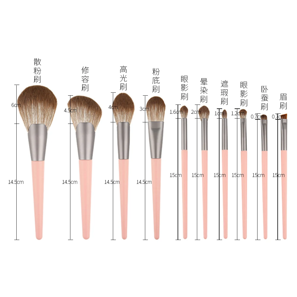 

10pcs Makeup Brush Set Women Beauty Tools Blush Loose Powder Eye Shadow Blending Make Up Brush Private Label Custom Bulk
