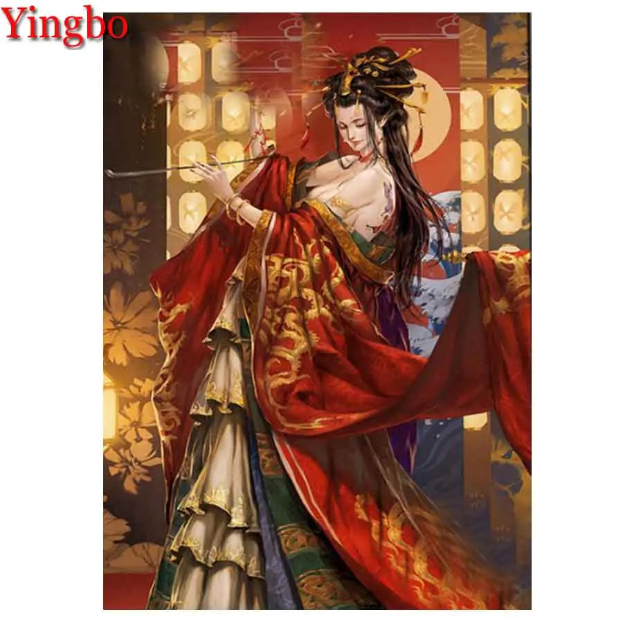 

5D DIY алмазная живопись японская гейша женщина Полный алмаз Бриллиантовая вышивка крестиком подарок ручной работы