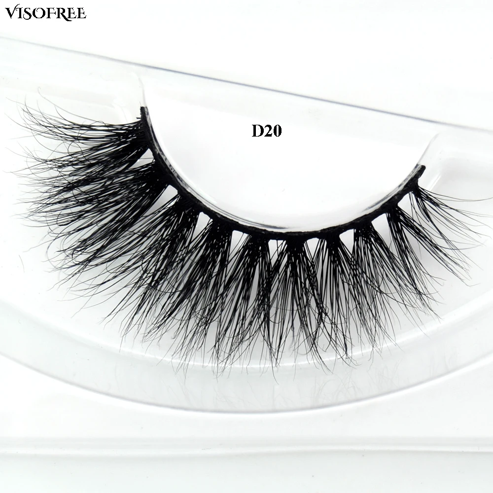 

Visofree 1 Pair 3D Mink Lashes Make Up False Cils Natural Long False Eyelashes Crisscross Lashes Individual Strip Thick Lash D20