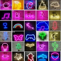 led neon night light sign usb operated wall art sign night lamp birthday gift wedding party wall hanging neon lamp bedroom decor