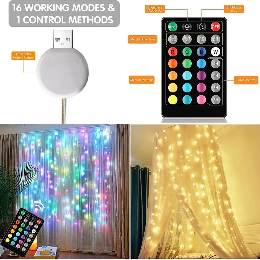 

1 комплект, Декоративная гирлянда-занавеска «подключи и работай»