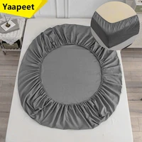 home textile european style bedspread for bed with elastic bed sheet breathable fitted sheet solid color mattress cover high end