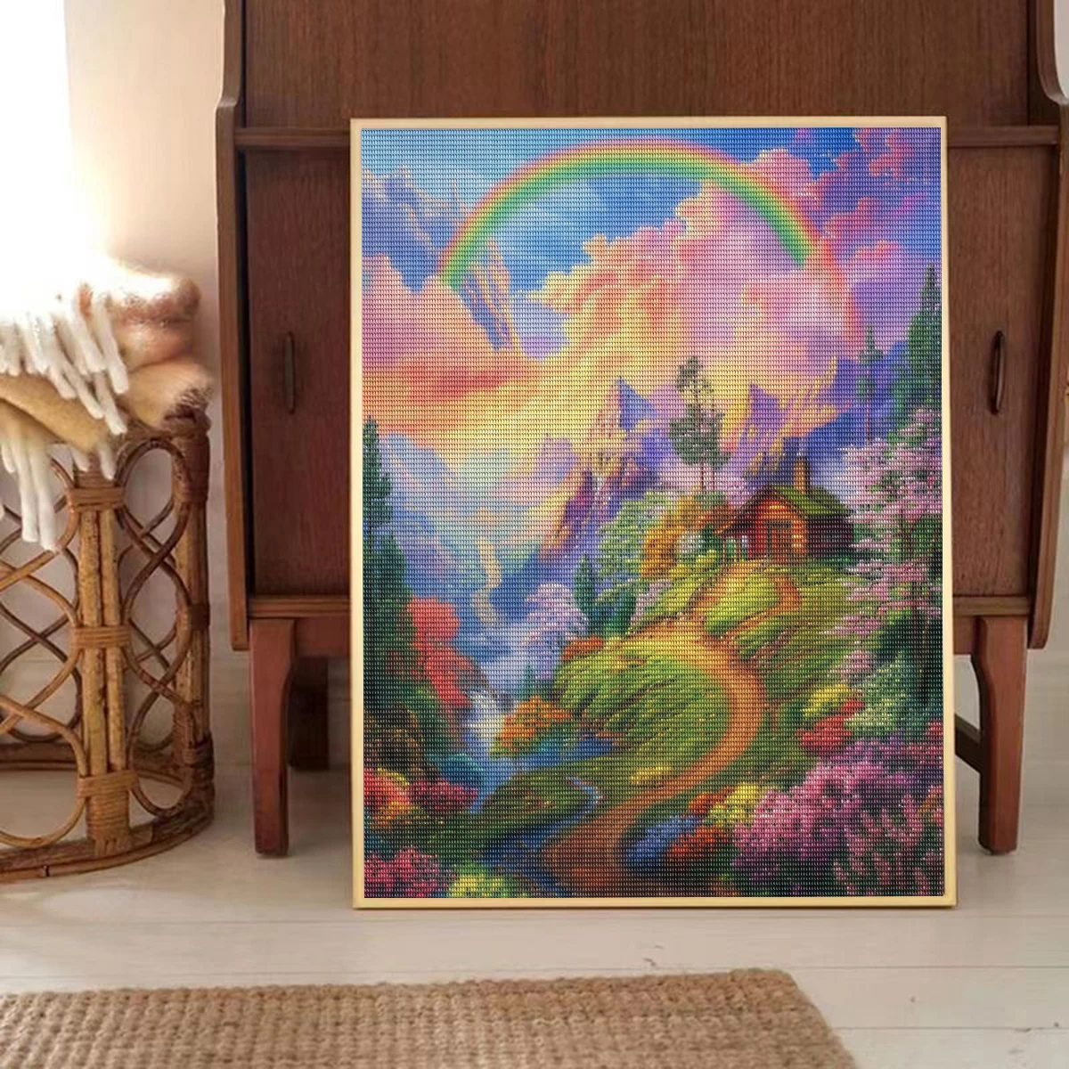 RUOPOTY 5d алмазная живопись деревенская мозаика вышивка пейзаж искусственный