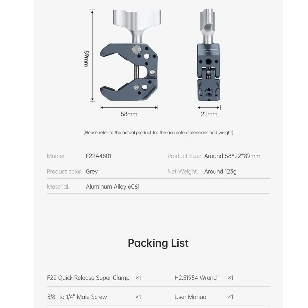 FALCAM F22 Quick Release Super Clamp Шаровая головка Magic Arm Кронштейн для фотосъемки