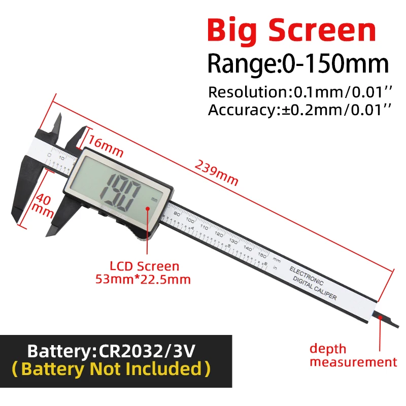 

Цифровой штангенциркуль ZUIDID 0-150 мм