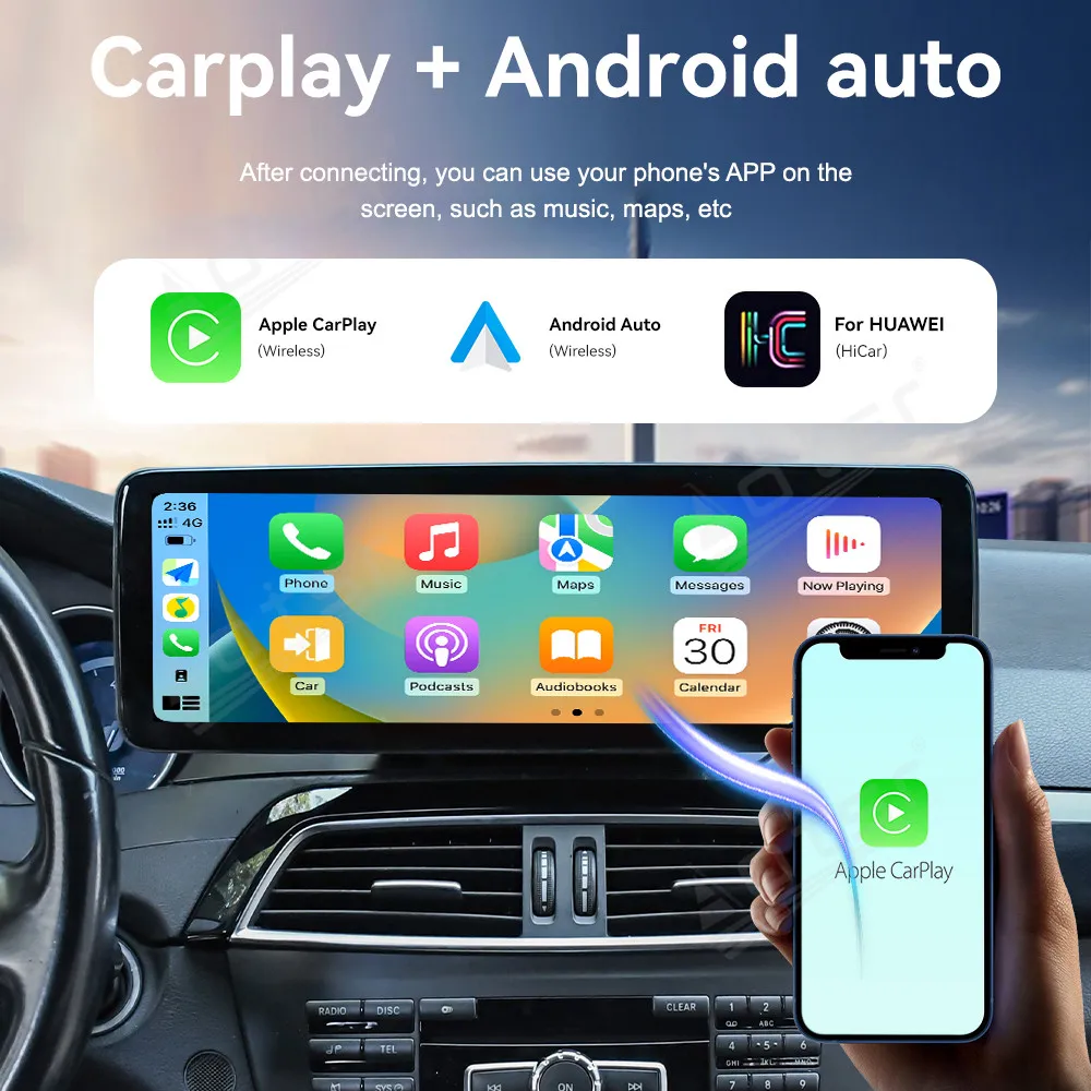 Фото Автомобильный мультимедийный плеер для Mercedes Benz C Class 2011 2012 2013 2014 Android Carplay GPS Navigaion Автомобильный радиоприемник Стерео IPS Головное устройство №5