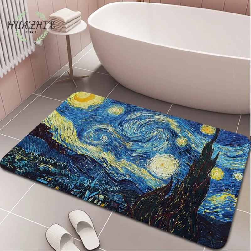 

Kitchen Welcome Carpet Non-Slip For Living Room Bathroom Van Gogh Starry Sky Floor Mat Modern Home Carpets Long Strip Door Rug