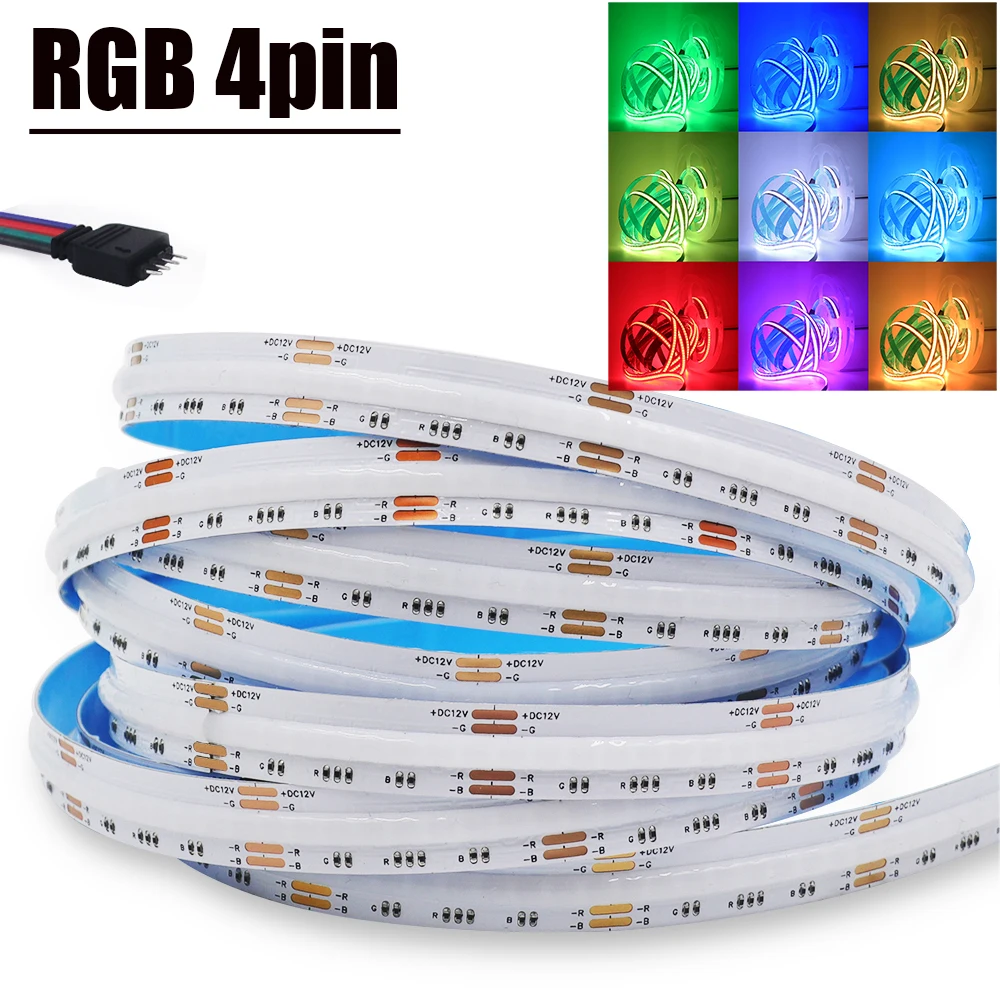 Светодиодная лента RGB RGBW RGBWW RGBCCT COB 12 В 24 840 светодиодов/м гибкая яркая светодиодная
