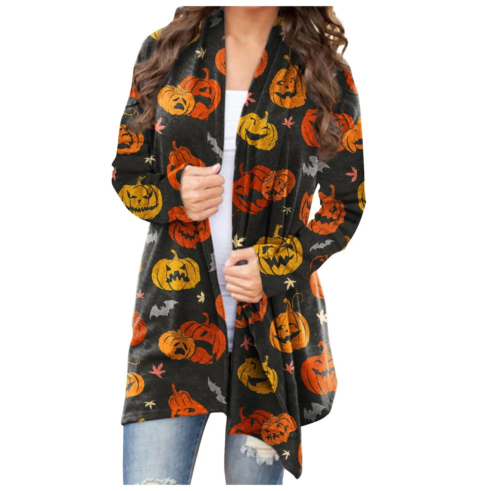 

Женский кардиган с V-образным вырезом, длинным рукавом и пуговицами