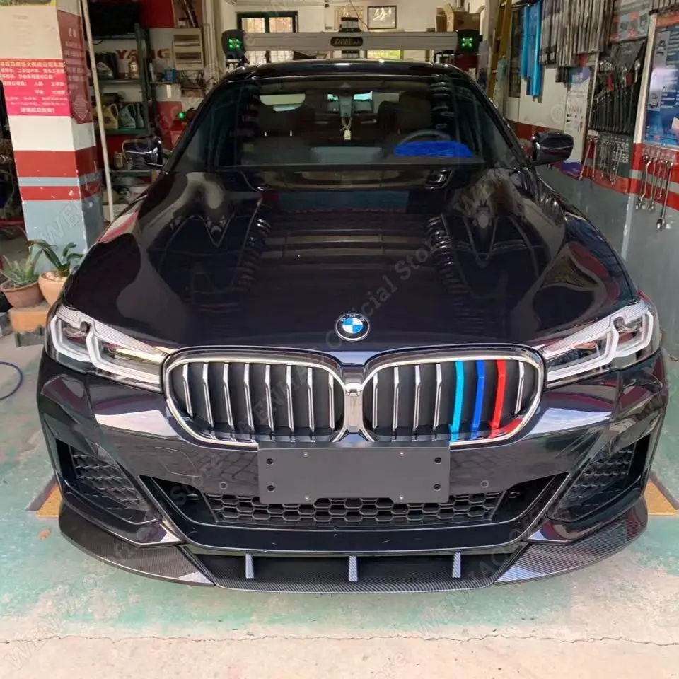 

For BMW 5 Series G30/G31 MP 2021-2023 3PCS Black Car Front Bumper Lip Splitter Diffuser Body Kit Spoiler Bumper Guard Protection