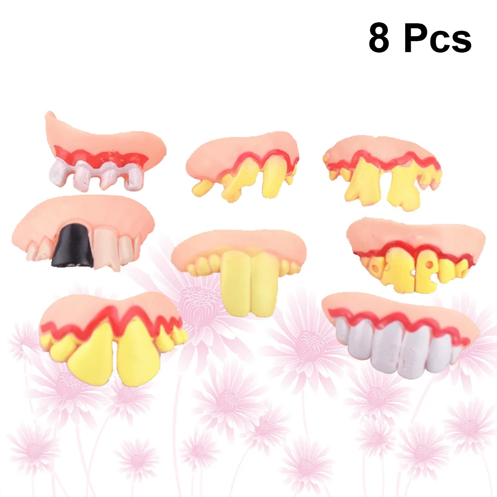 

Costume Gnarly Gag Props Denture for Costume Party Favors Photos Props 8pcs Adault Toys ( Random Style )