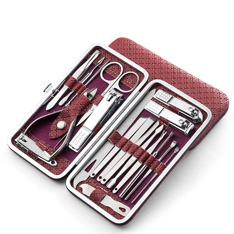 

cążki do skórek 19pcs Nail Clippers Professional Pedicure Kit Manicure Nail Cutter Set Nail Cuticle Scissors фрезы для маникюра