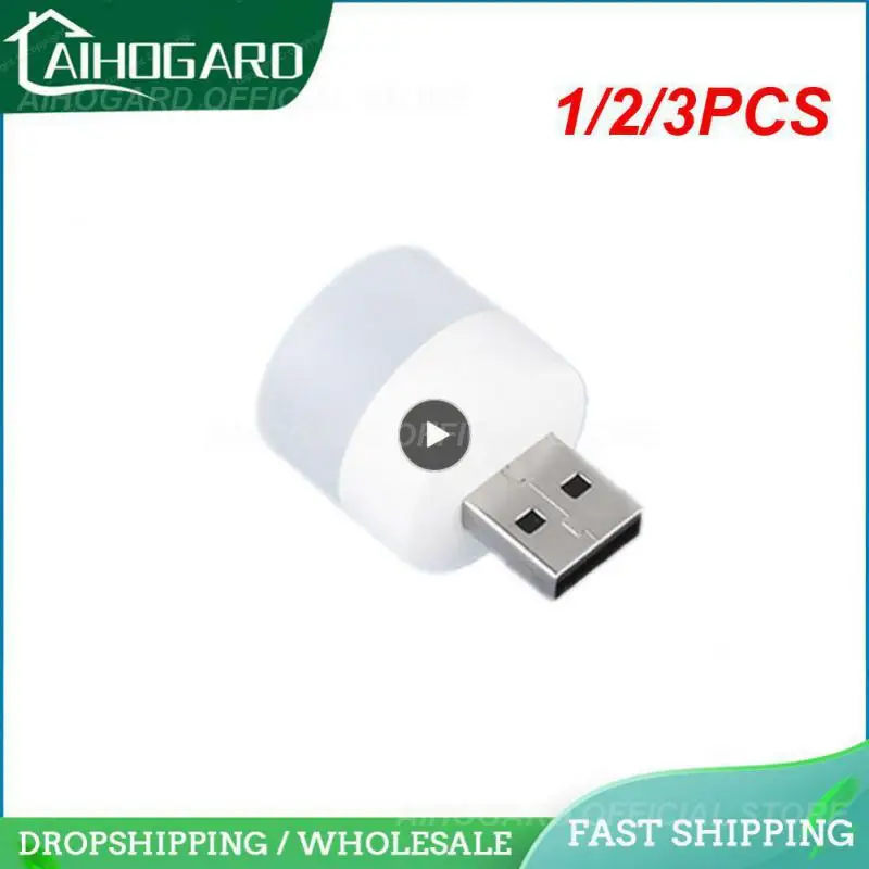 

1/2/3PCS Mini USB Plug Lamp 5V Super Bright Eye Protection Book Light Computer Mobile Power Charging USB Small Round LED Night