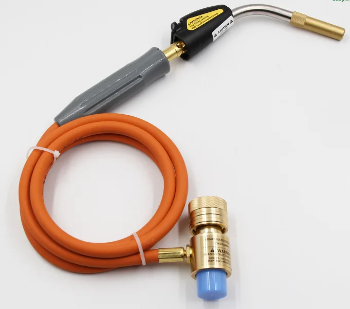 Mapp Torch Gas Welding Piezo Ignition Flame Brazing Tool 1.5m Hose CGA600 BBQ Heating Quenching HVAC Plumbing Welding Torch