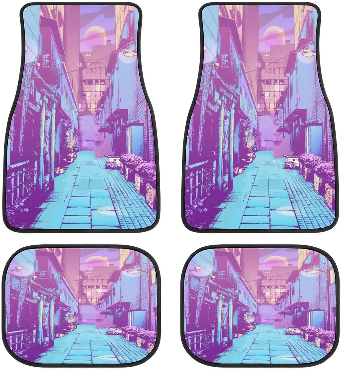 

Kawaii Cute Cat Car Mats Universal Fit Car Floor Mats Fashion Soft Waterproof Car Carpet Front&Rear 4 Pieces Full Set Fit for SU