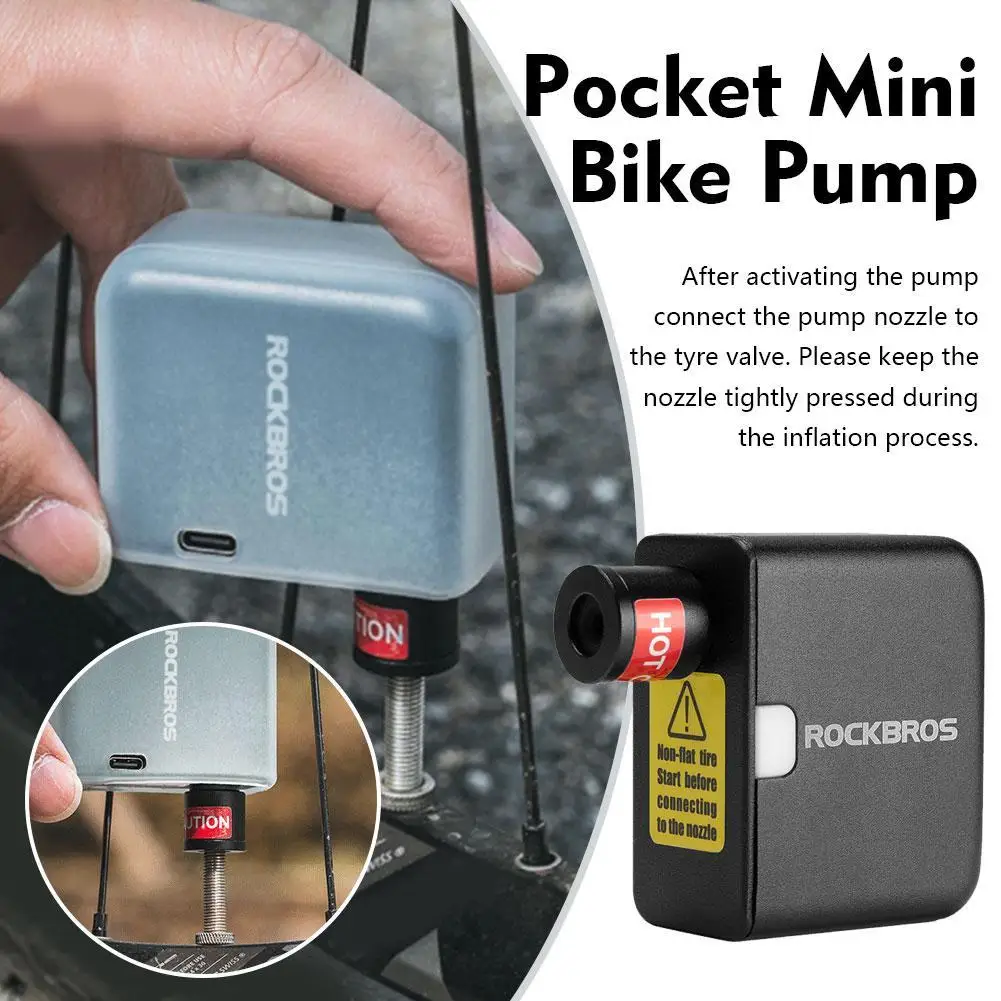

Mini Electric Air Pump Portable 100PSI Ultralight Bike Tire Inflator Aluminum Alloy for US/French Plug MTB Road Mountain Bicycle