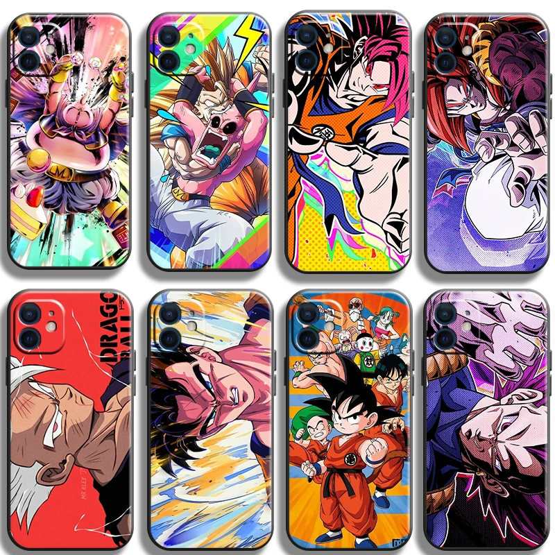 

Japan Anime Dragon Ball Funda Phone Case For iPhone 11 13 12 Pro Max 12 13 Mini X XR XS MAX SE 2020 7 8 6s Plus Celular Black