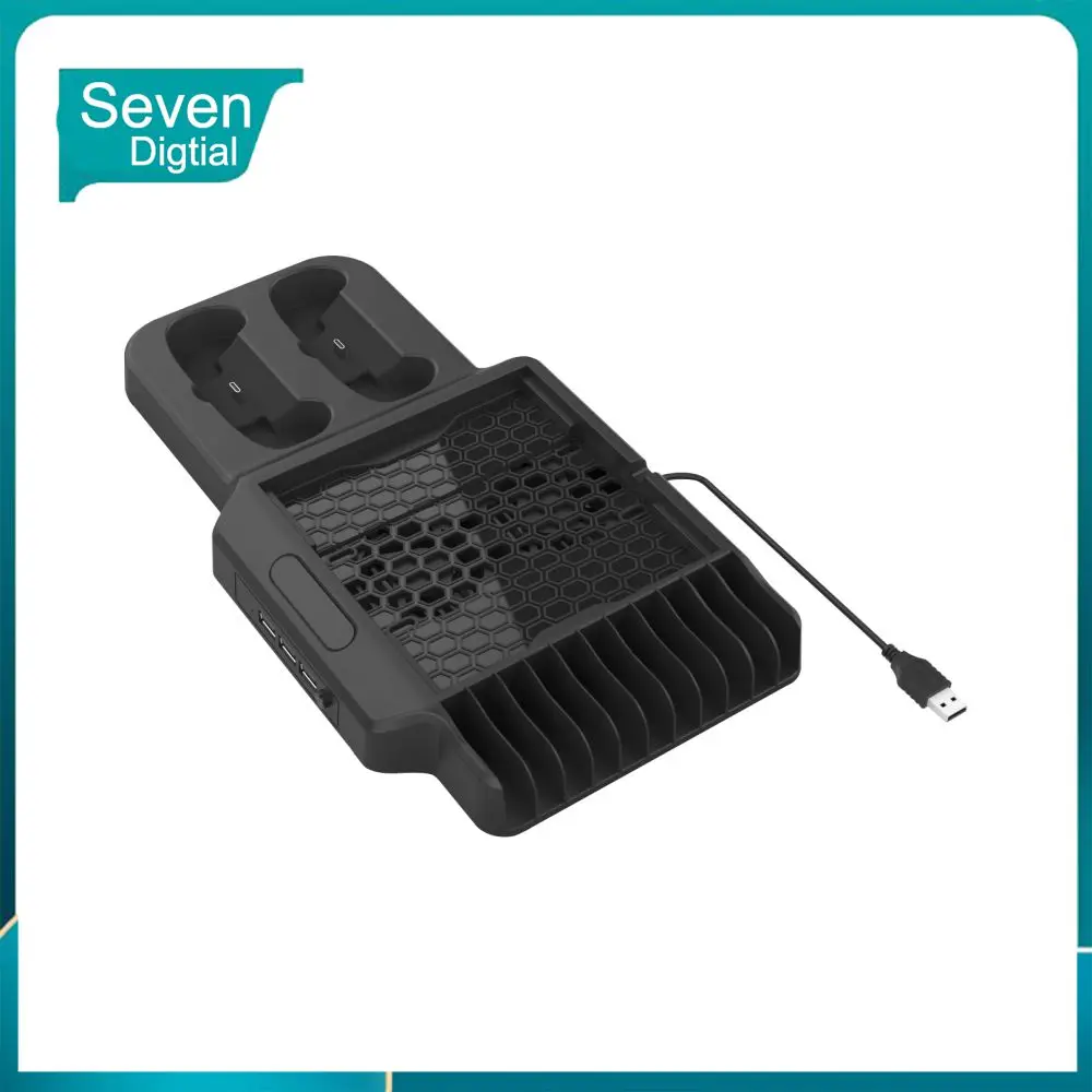 

Convenient Charging Stand With 3 Usb 2.0 Hub Ports Cooling Fan Game Console Vertical Stand Dc 5v 1a Controller Shelf