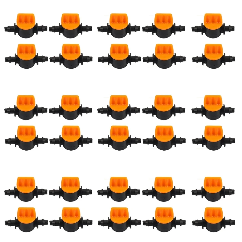 

JFBL Hot Mini Valve With 4/7Mm Hose Garden Irrigation Barbed Water Flow Control Valve Agriculture Tools Drip Fittings 30 Pcs