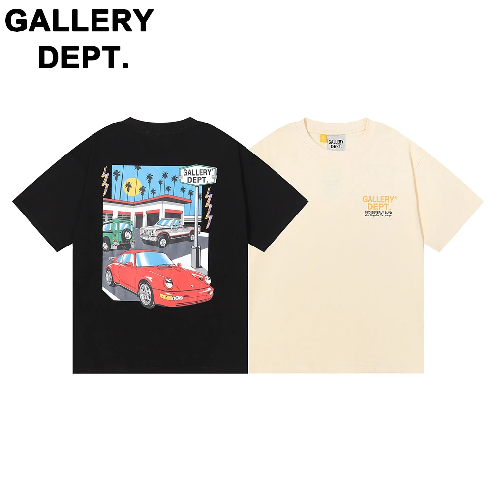

GALLERY DEPT 2023 New Fashion Letter Print Woman Original T Shirt Men Women Tops Summer Short Sleeve Cotton Tshirt