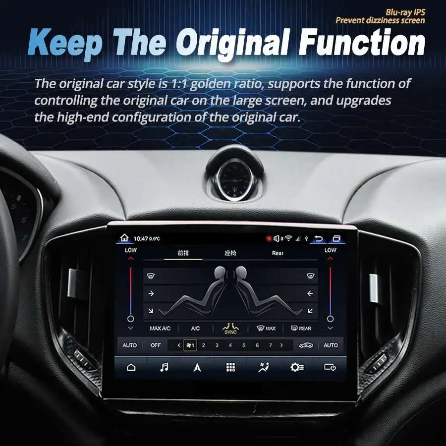 Фото Приемник CarPlay 10,26-дюймовый мультимедийный плеер для Maserati Ghibli 2014-2020, автомобильный радиоприемник, GPS-навигация, Blu-Ray-экран №2