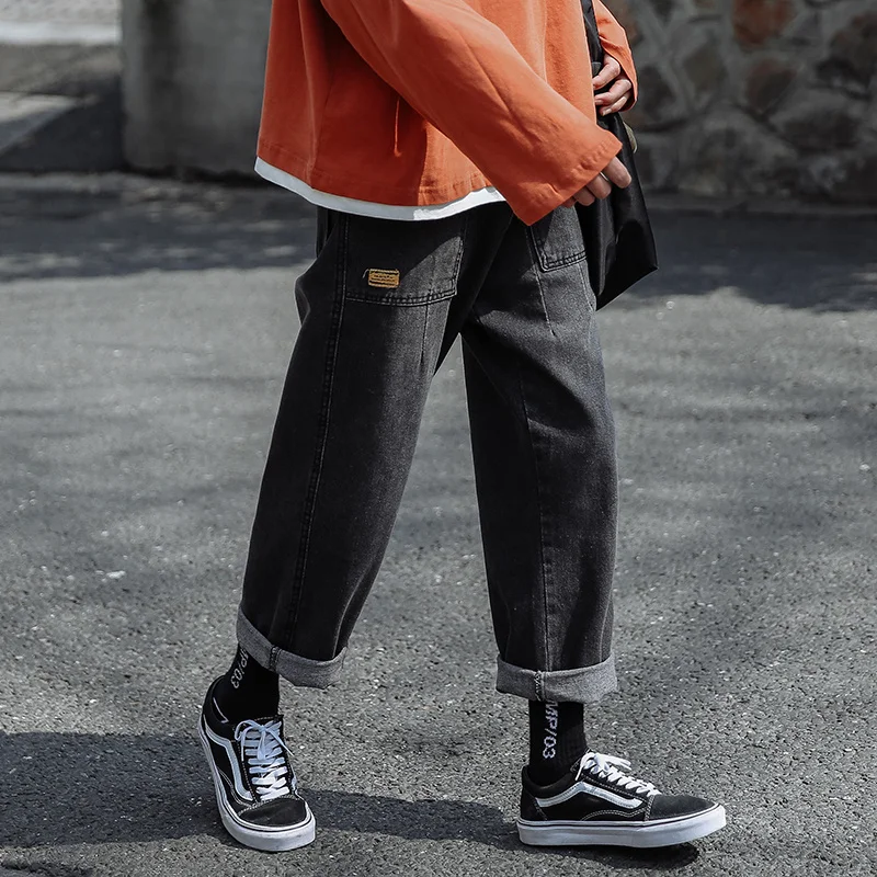 Autumn Baggy Black Jeans Men Fashion Casual Retro Straight Jeans Men Streetwear Hip Hop Loose Denim Pants Mens Trousers S-3XL