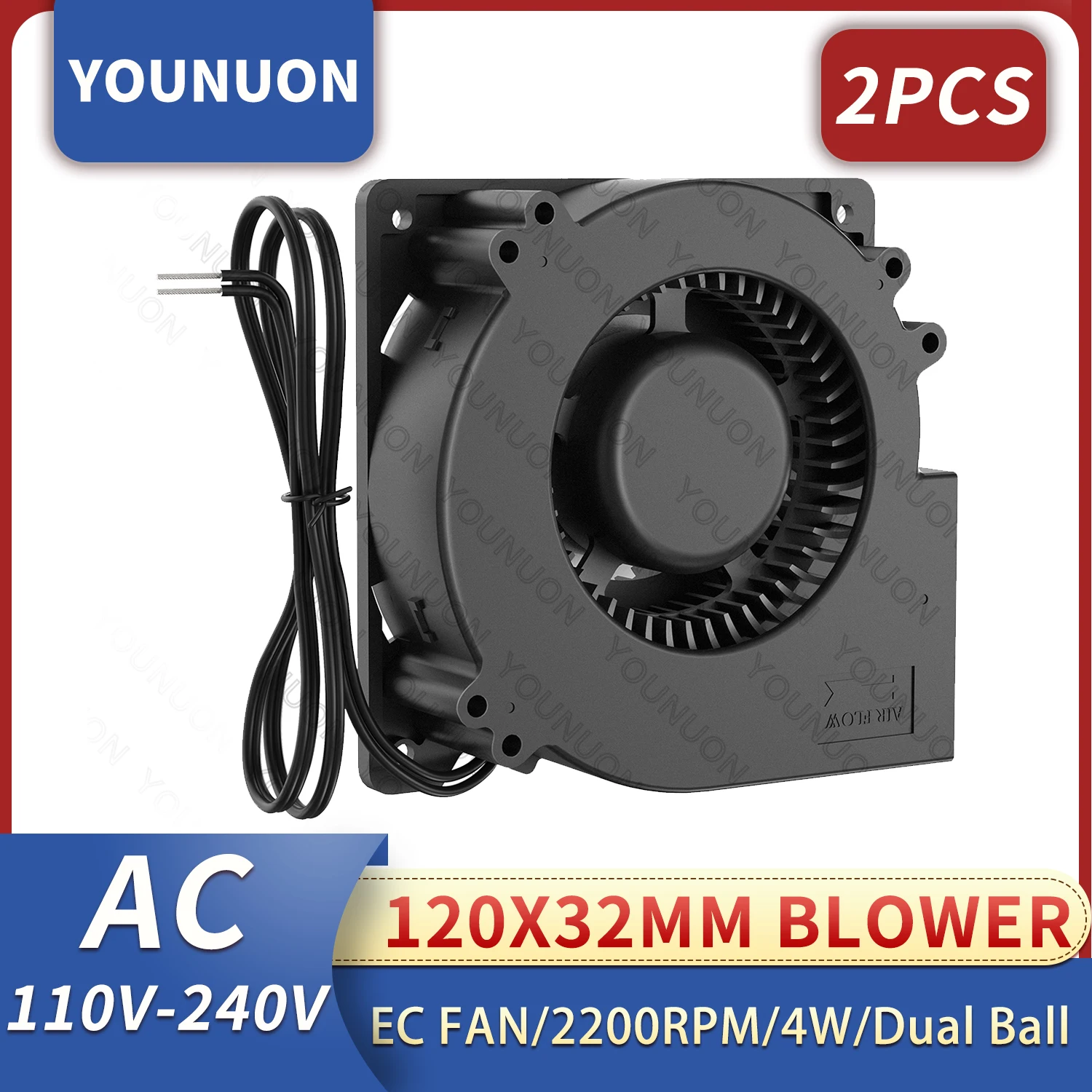

Корпусные вентиляторы YOUNUON EC12032B 2 шт. 220В