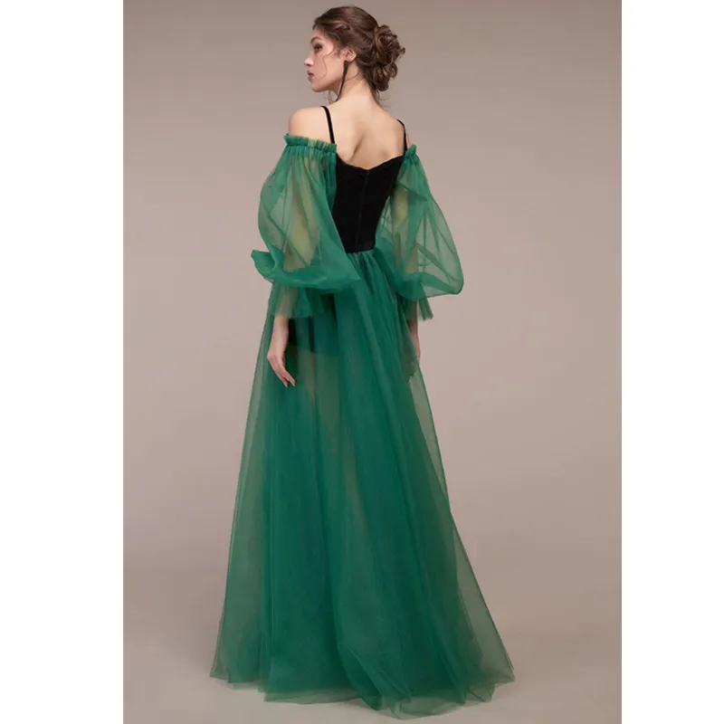 Fashionable and elegant Prom Dresses Long Sleeve Off the Shoulder Princess Dress 2022 Tulle Lace-up Formal Evening Party Dresses