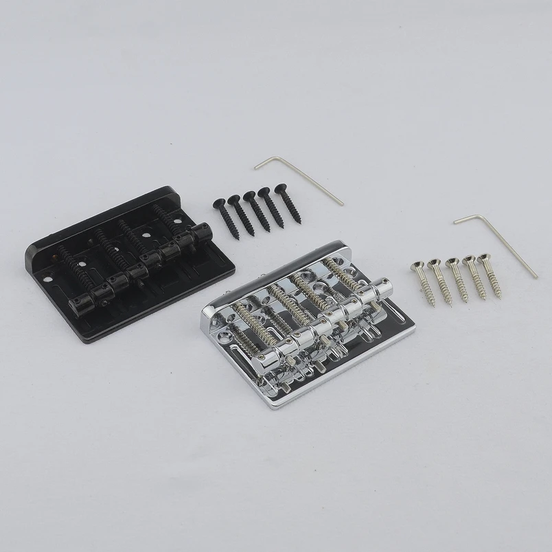 

1 Set GuitarFamily Bass Bridge For 4 Strings Electric Bass Chrome / Black MADE IN KOREA