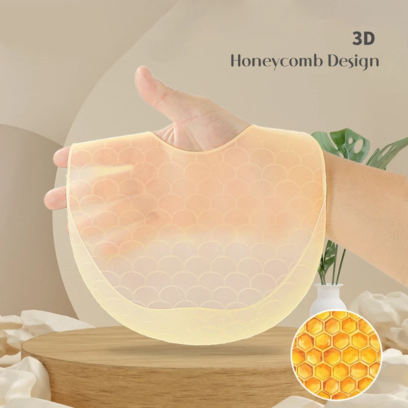 

New Ultra-thin Waterproof Baby Bibs Soft Silicone Babe Feeding Bib Solid Feeding 3D Honeycomb Design Girl Boy Bibs Burp Cloths