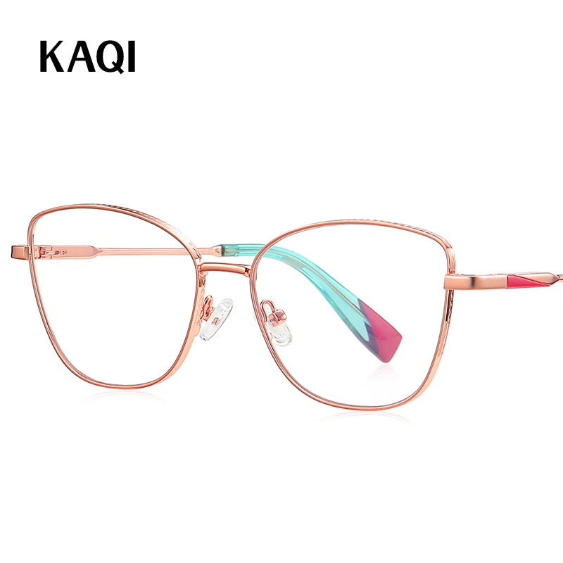 

55mm 2022 NEW blue light retro spectacles women clear lens gift items female cat eye glasses optical metal frame accessories
