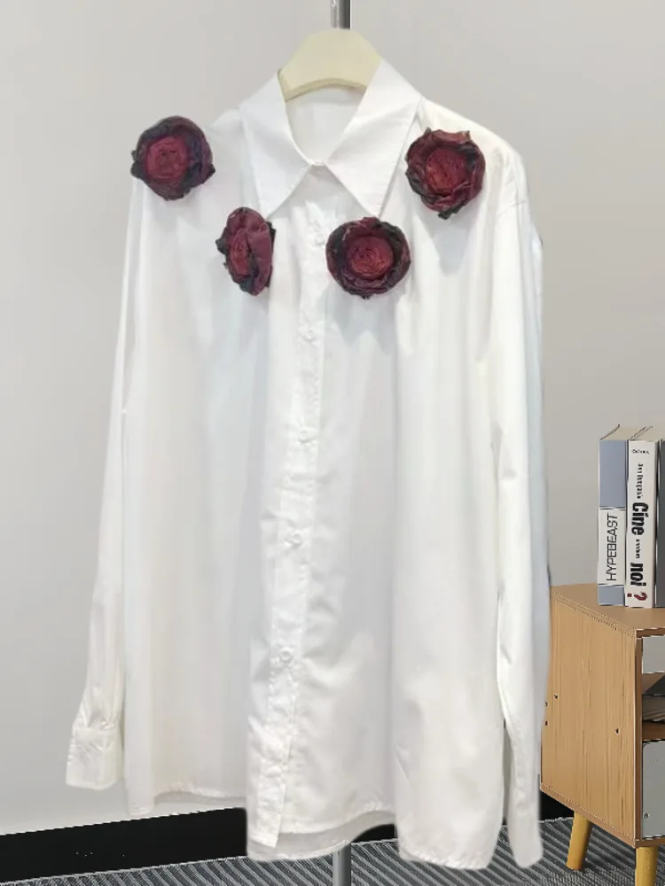 EWQ винтажный летний тонкий новый топ с цветочным узором однобортная рубашка