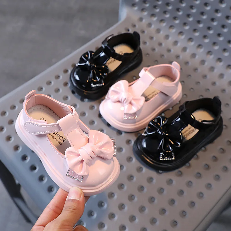 

Princess Girls Wedding Soft Autumn Sole Bowknot Newborn Dress Flats Shoes Pearls Infant Baby Toddler