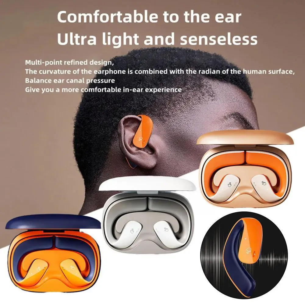 

TWS-наушники T22 с открытым ухом, звукопроводящие, Bluetooth, панорамный беспроводной зажим, спортивные водонепроницаемые наушники 2023, наушники B1V5