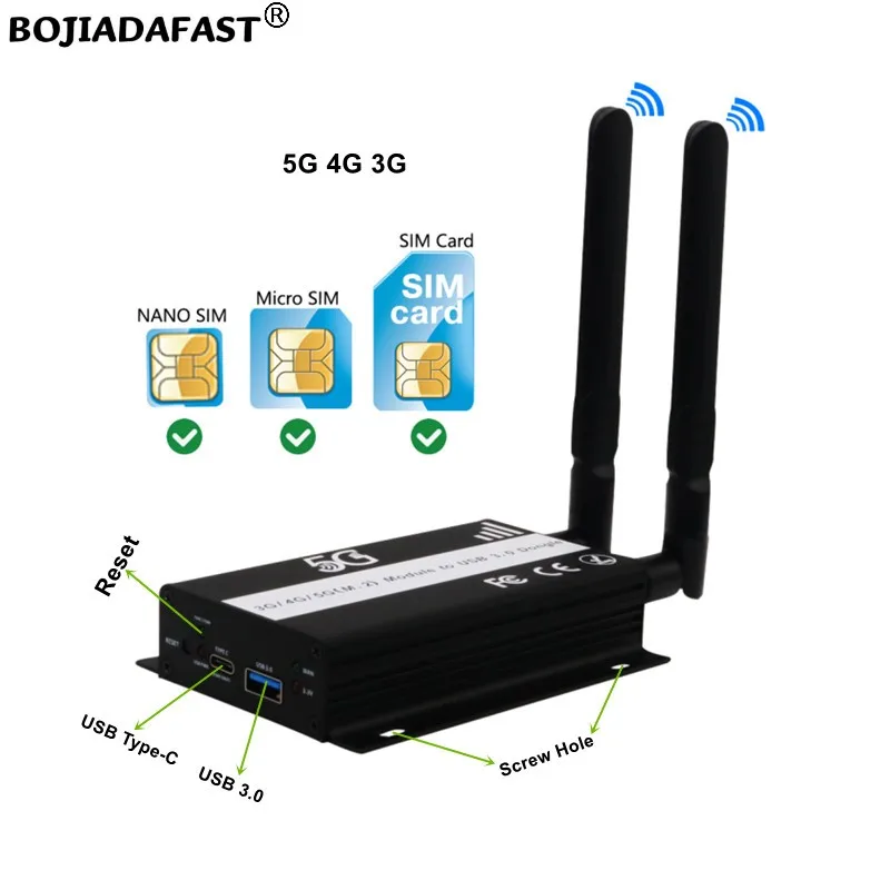 

USB 3.0 to M.2 NGFF Wireless Adapter 1 SIM Card Slot With 2 Antennas & Case For 5G 4G LTE GSM Modem Module