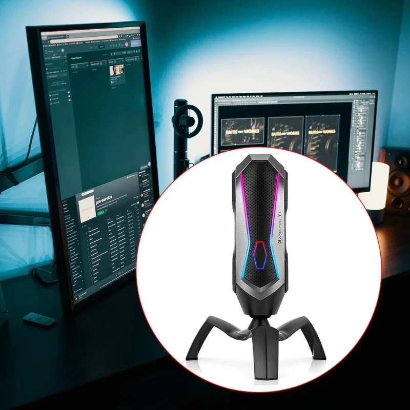 USB игровой микрофон для компьютера беспроводной конденсаторный мальчиков