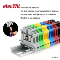 100pcs uk5n uk5 multi color screw feed through universal plug connductor wire electrical connector din rail terminal block uk 5n
