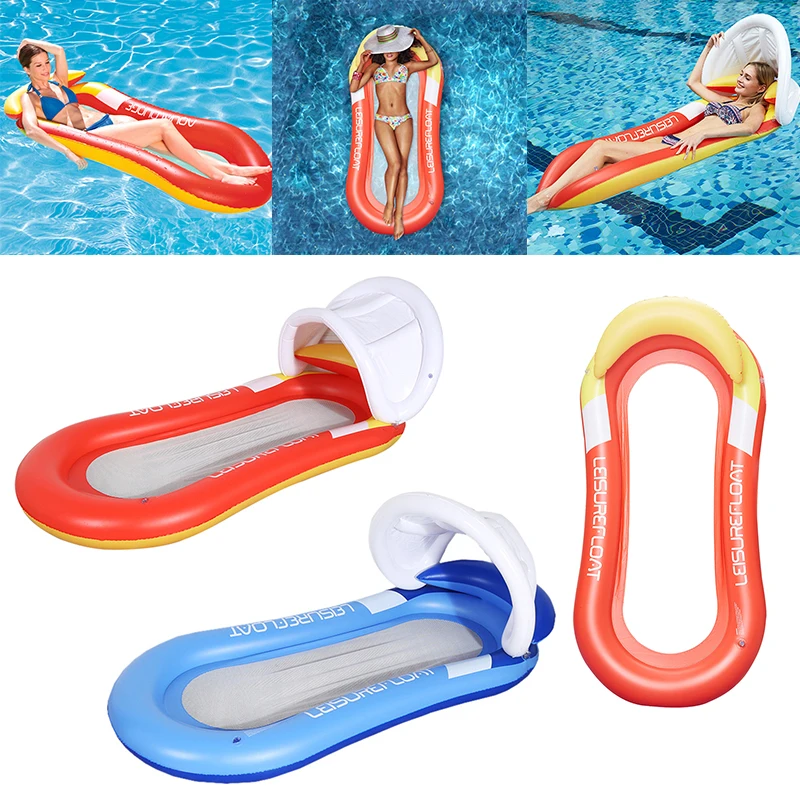 

2022 Type Floating Row Water Hammock with Mesh Foldable Portable Backrest Recreation Lounge Chair Floating Bed Pool Air Mattress