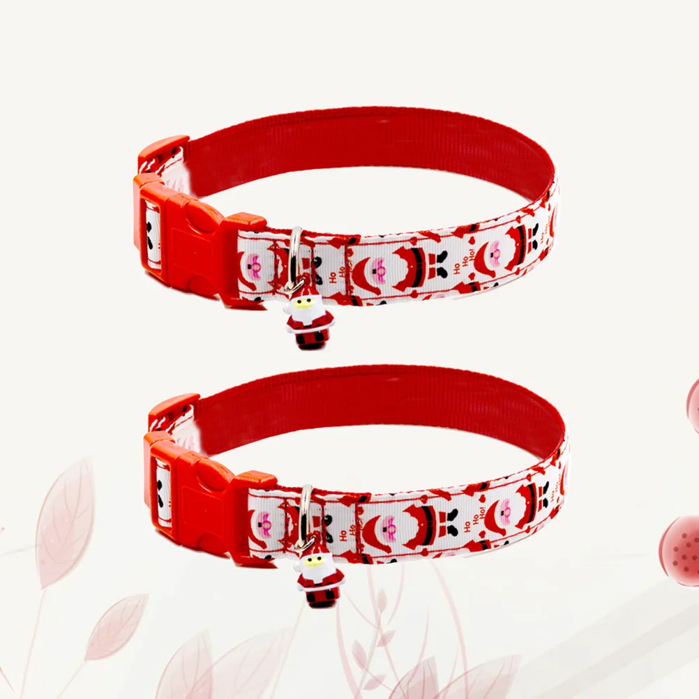 

2pcs Eyecatching Chic Adjustable Christmas Collar Xmas Bell Collar Cat Collar Dog Collar