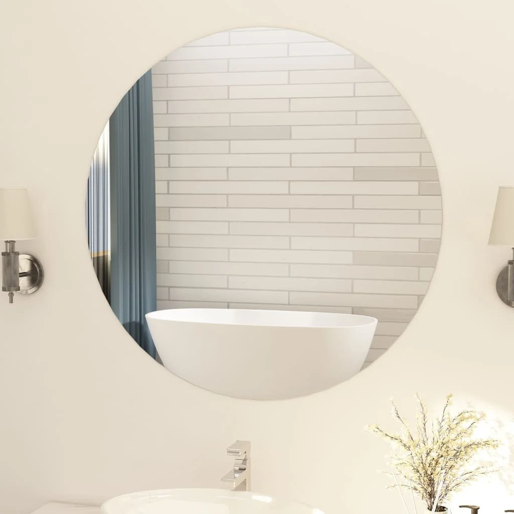 

Frameless Mirror Round 35.4" Glass