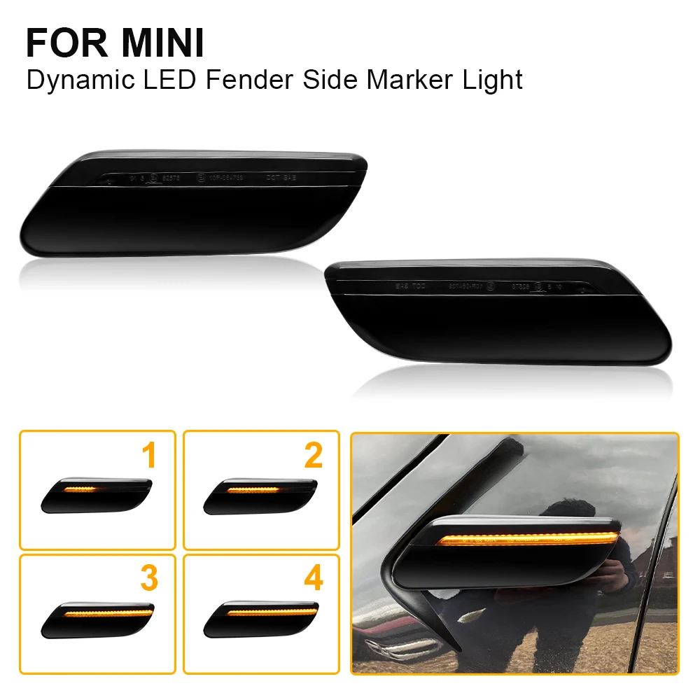 LED Side Marker Turn Signal Light Dynamic Blinker Lamp For Mini Cooper F55 F56 F57 2014 2015 2016 2017 2018 2019 2020 2021 2022