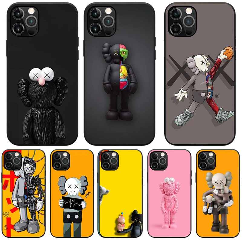 

Fashion-Kaws Cartoon Phone Case for Redmi Note 3 5 6 7 8 9 10 11 ProMax K40 K30 K20 9T 8T Straight Design Soft Silicone Cover