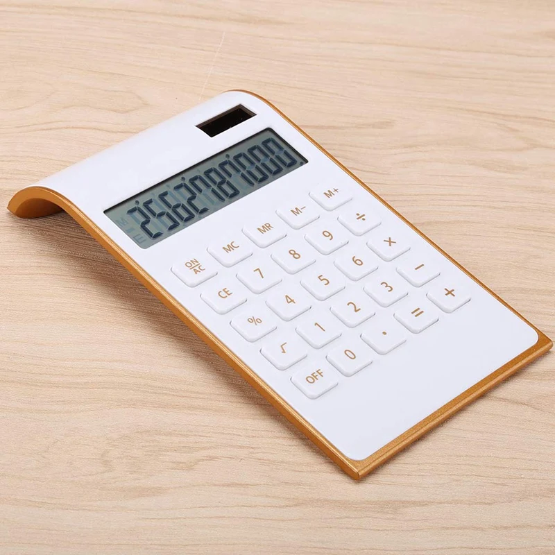 3X Calculator, Slim Elegant Design, Office/Home Electronics, Dual Powered Desktop Calculator, 10 Digits, White images - 6